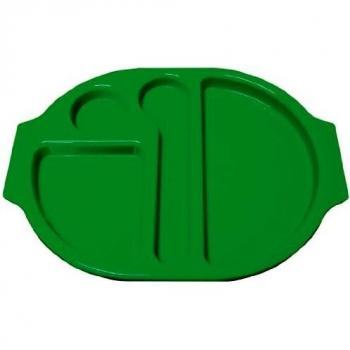 Kristallon DL128 Green Cafeteria Style Food Trays (Set of 10)