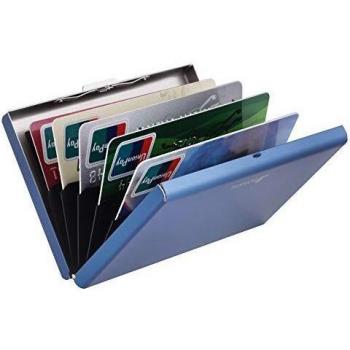 BONSYL Slim RFID Kreditkarteninhaber aus Metall für 6 Karten, für Damen und Herren