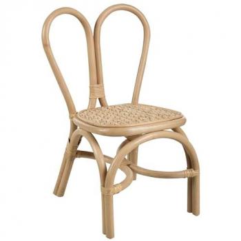 Boho Kinderstuhl aus Rattan, naturfarben, handgefertigt, für Kinderzimmer