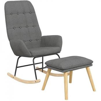 Taburete y silla mecedora gris suave Vidaxl