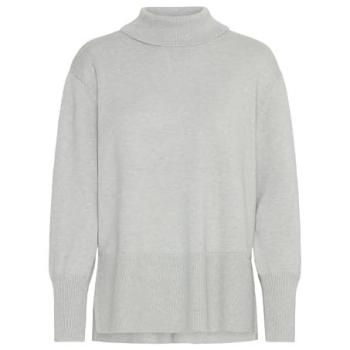 Grau Light Grey Melange Pullover von Pulz Jeans – Steffi‑Modell, Damen, XXL