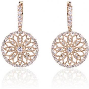 Boucles d'oreilles en cuivre avec zircon scintillant