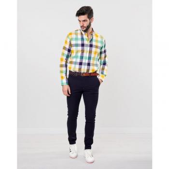 Spagnolo pantalón chino slim azul marino