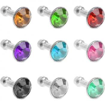 Bouchon rond anti-poussière en strass 3,5mm pour smartphone