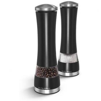 Stainless Steel Black Salt and Pepper Grinder Set