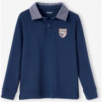 Polo garçon bleu indigo avec badge VERTBAUDET
