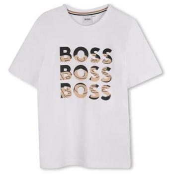Maglietta BOSS Bambino Maniche Corte Bianco 10 Anni