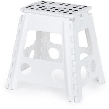 Durable White Folding Step Stool, 15 Livivo