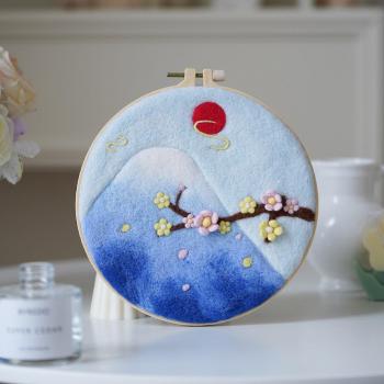 DIY Needle Felting Kit Landscape with 8in/20cm Hoop