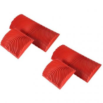 4Pcs Wood Grain Effect Painting Rollers