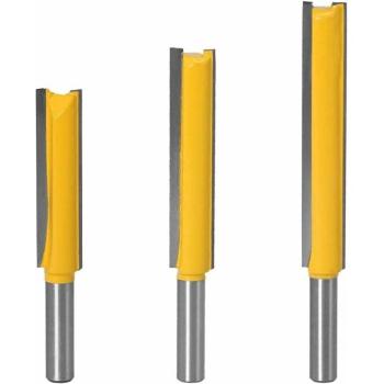Fresa di precisione 8 mm, set da 3, per lavorazione legno