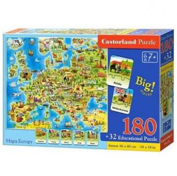 Europa 180‑Teile Karte Castorland – Quiz-Spiel