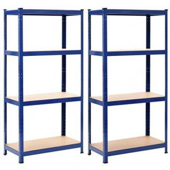 VidaXL Reti di Stoccaggio 2 pz Blu 80x40x160 cm in Acciaio e MDF