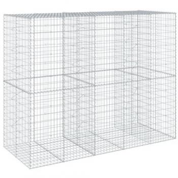 VidaXL Gabion Basket with Cover 98.4x39.4x78.7 Galvanized Iron