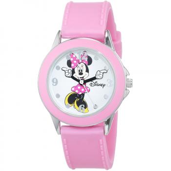 Montre Disney Minnie Mouse couleur rose, bracelet en silicone, pour enfants
