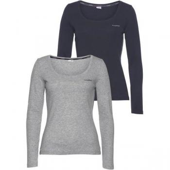 KANGA ROOS Langarmshirt Packung 2-tlg. Rundhalsausschnitt Basic
