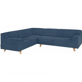 TOM TAILOR HOME NORDIC PURE Ecksofa – Naturbuche‑Beine, ink blue STC 6 Samt, 77 cm Höhe