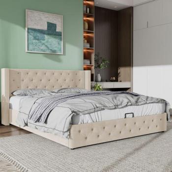 Letto Imbottito Matrimoniale 160200 – Design Orecchio Doppio con Rivetti