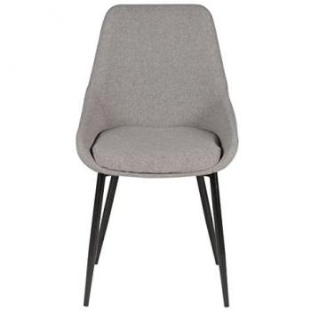 Chaise Bari en tissu gris clair et métal