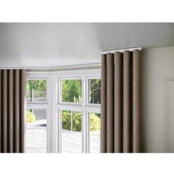38‑in White Styleline Glide Curtain Pole System – 28mm