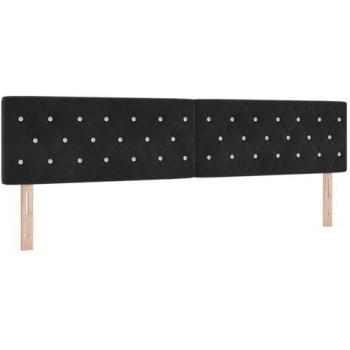 Tête de Lit Vidaxl Argyle Noir 200 cm, Velours Capitonné