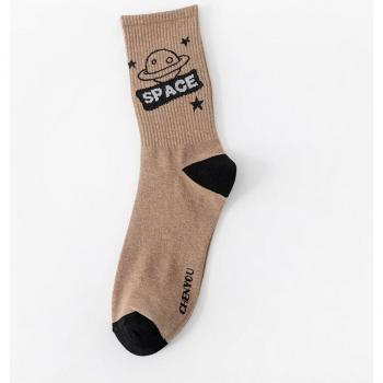 Calcetines de estilo Harajuku con estampado de dibujos animados, largos y unisex en algodón