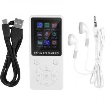 Slim MP4 Music Player with TF Card Support, AMV/MP3 Playback, and Headphones (Rhombus Button)