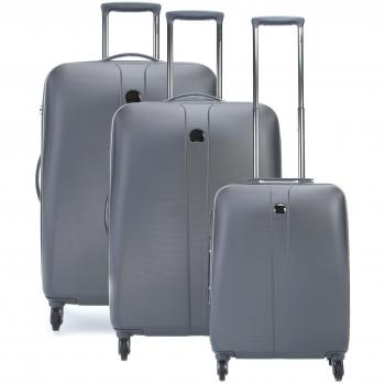Delsey 3‑Teil Set: Koffer + 4 Rollen