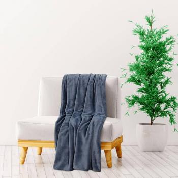 Vidaxl Grey Polyester Blanket 130x170 cm