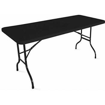 Table de réception noire avec pieds repliables