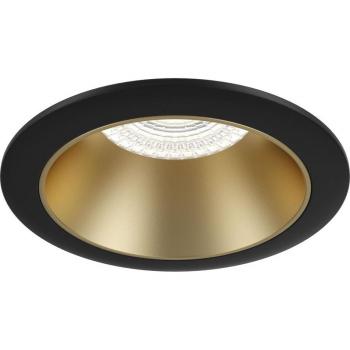 Faretto Incasso Share Alluminio Nero 1 Luce Diffusore Oro 15W