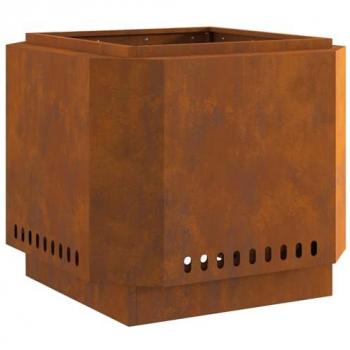 Llama Elegante – Hoguera 58×58×51 cm, Acero Oxidado, Marrón Vidaxl