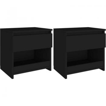 Comodini di Design Neri 40x30x39 cm in Legno
