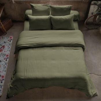 Housse de couette en gaze de coton unie 200x200 cm Romarin vert