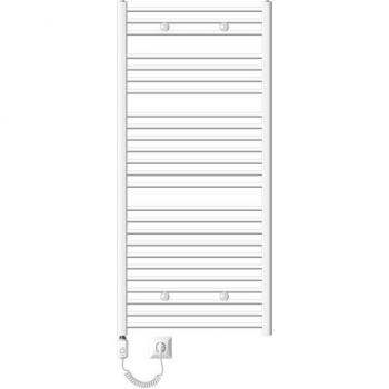 Radiateur électrique luxueux Luxebath ECD Germany 900 W, 750 × 1500 mm, blanc, forme droite, kit mural inclus