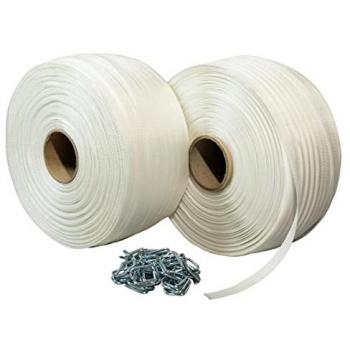 Feuillards tressés PFT2 19 mm × 500 m, 2 paquets + 250 boucles offertes – Résistance 750 kg – Tecplast