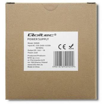 Alimentation Électrique Din Qoltec 24W 24V
