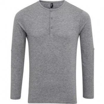 Mens X‑L Large Grey Marl Roll‑Sleeve T‑Shirt