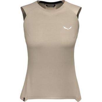 Canotta Donna ibrida Puez AM Salewa Light Brown