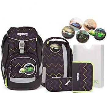 Ergobag pack Schulrucksack-Set Drunter und DrüBär, Schwarz grün
