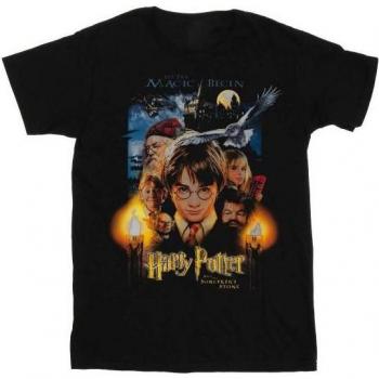 T-shirt noir Harry Potter Garçon Thème Pierre Philosophale 9-11 ans