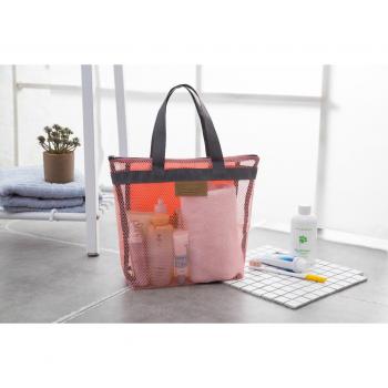 Bolso de almacenamiento de maquillaje con malla sólida