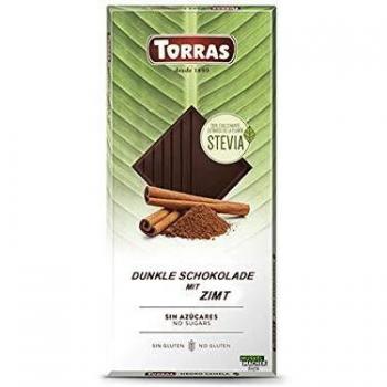 Chocolate Negro con Canela con Stevia Sin Gluten Vegan 125g Torras