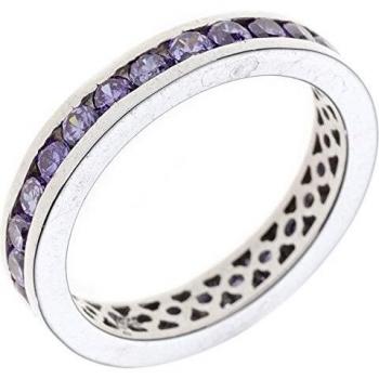 Luna Ring Damen – 925 Sterlingsilber, Zirkonia, violette Akzente – Größe 52