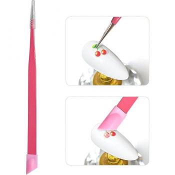 Gebogen Nail Pincet voor Sticker Steentjes