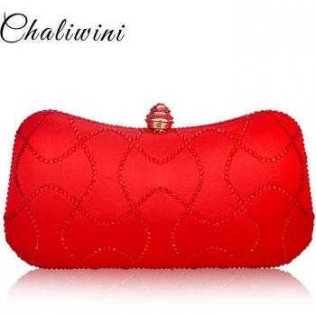 Pochette de soirée en diamant rose royal pour femmes