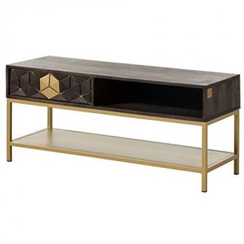 Table basse DIAMOND 110x40 manguier huilé gris taupe