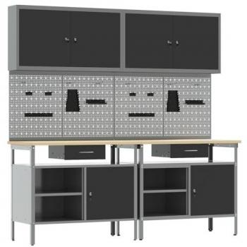 Soporte Laboratorio 8P en Acero Negro vidaxl