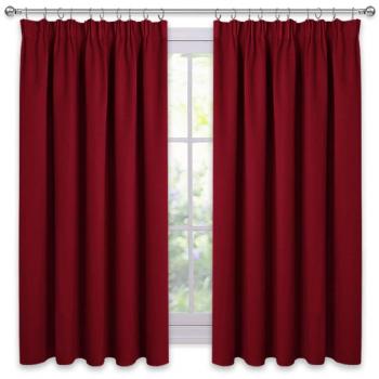 Energy‑Saving Red Blackout Drapes – 46×54 inch Panel Pair