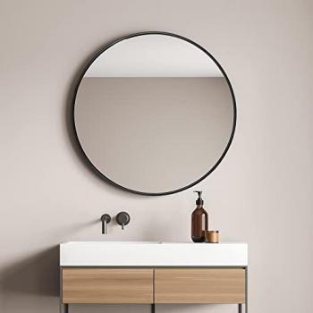 Specchio da Parete Ordona Nero Ø 40 cm